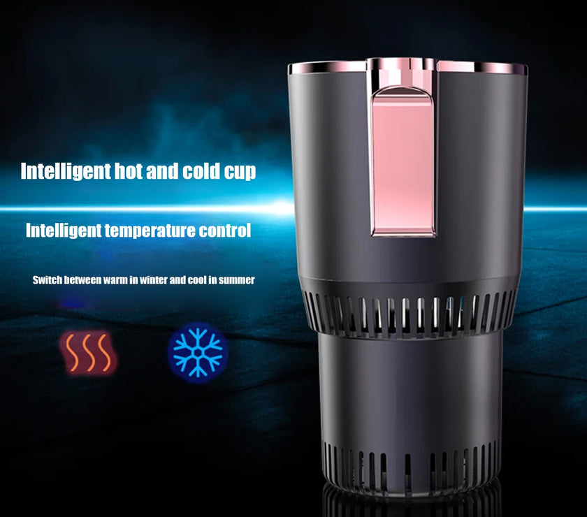 2 In1 Car Heating Cooling Cup 12V Smart Car Cup Holder Digital Temperature Display Drink Cup Warmer Cooler Mini Car Refrigerator