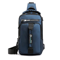 Men Nylon Crossbody Bag with USB Charging Port Multifunction Outdoor Travel Waterproof Daypack Male Casual Messenger Chest Bags