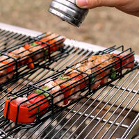 Portable BBQ Grilling Basket Stainless Steel Nonstick Barbecue Grill Basket Tools Grill Mesh for Meat Hamburger Barbecue Tools