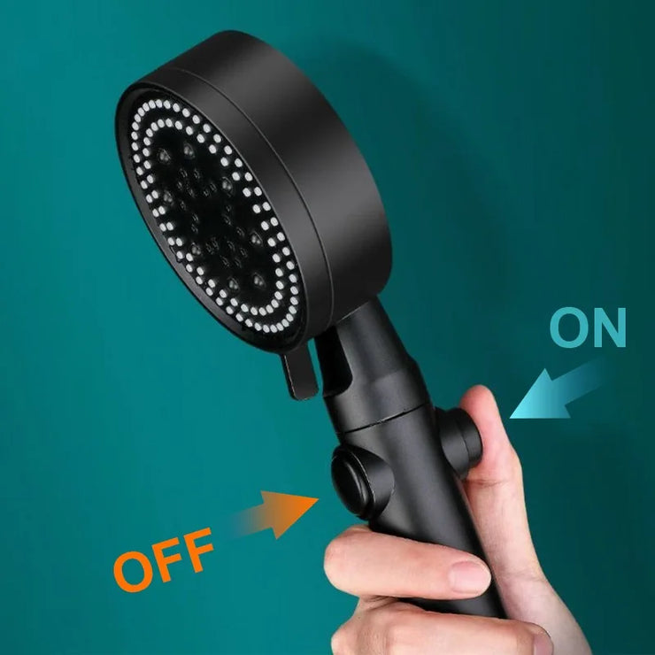 6 Mode Shower Head Adjustable High Pressure Water Saving Shower One-Key Stop Water Massage Eco Shower Kit Bathroom Accessories