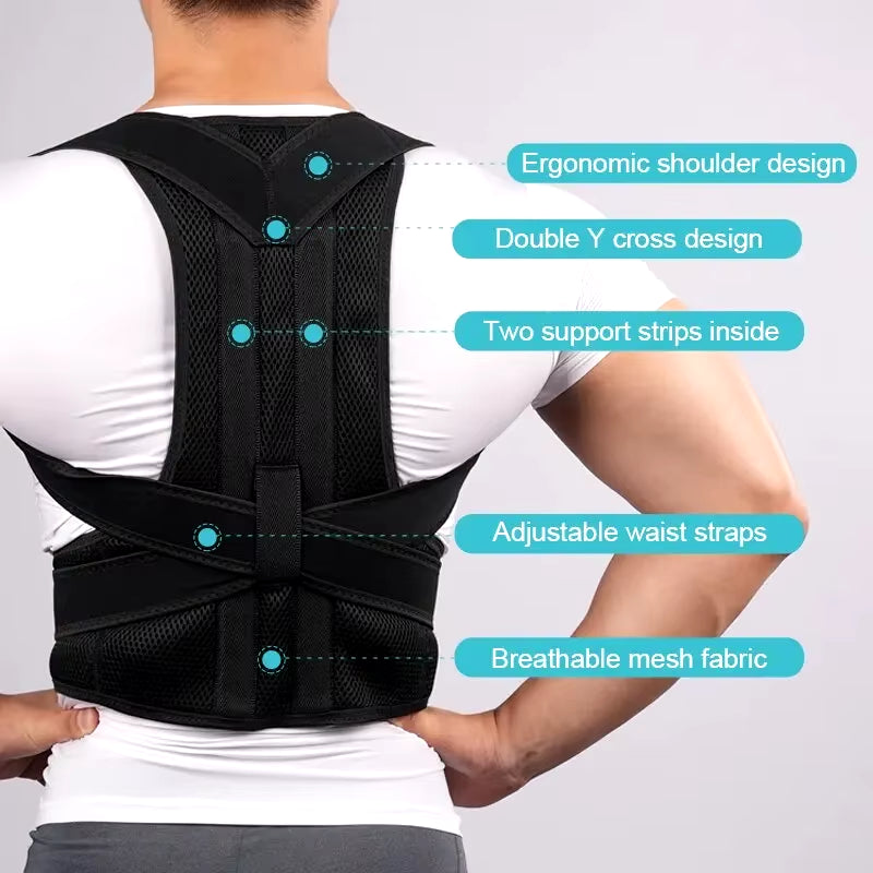 Back Posture Corrector Brace Shoulder Support Belt Upper and Lower Back Pain Relief Improve Spine Clavicle Brace Posture Vest