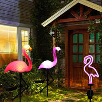 Solar Flamingo Light LED Outdoor Courtyard Lamp Garden Light Waterproof Stake Light Pathway Decor Solar Patio Ground Lantern