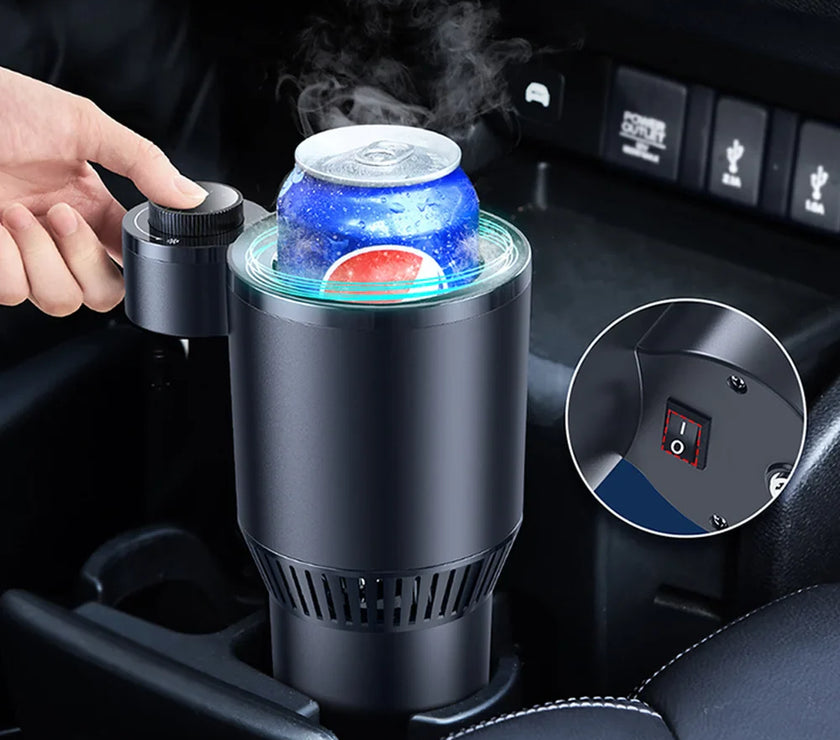 2 In1 Car Heating Cooling Cup 12V Smart Car Cup Holder Digital Temperature Display Drink Cup Warmer Cooler Mini Car Refrigerator