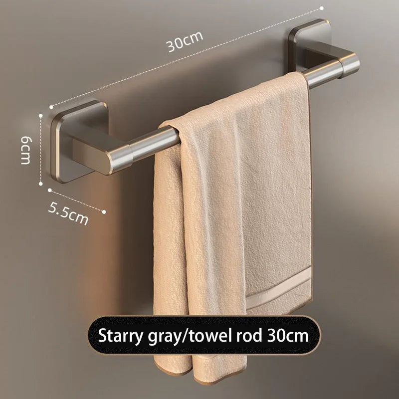 Bathroom Towel Holder Black without Drilling 