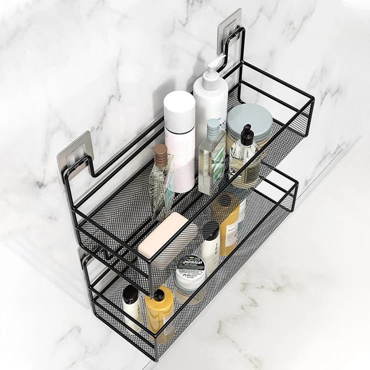 Wall-Mount Bathroom Shelf Shower Shampoo Rack 