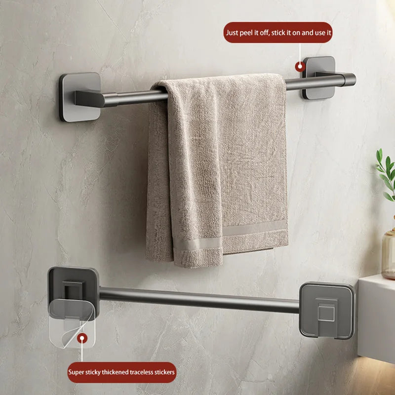 Bathroom Towel Holder Black without Drilling 