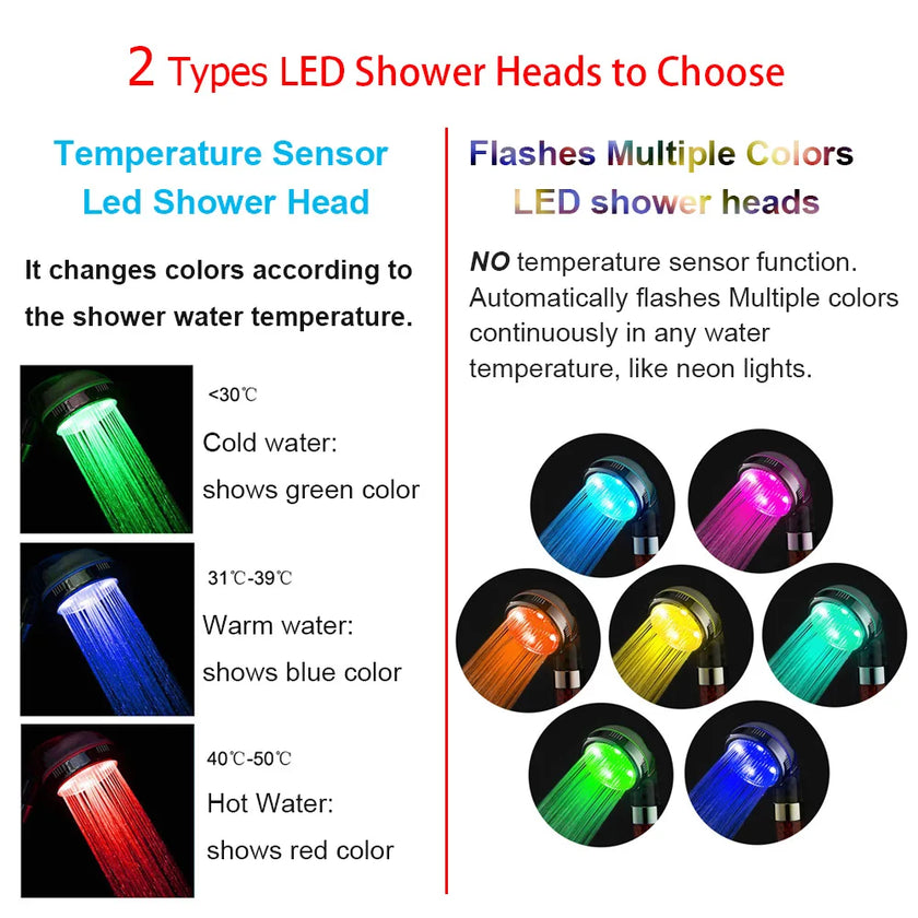 Digital Temperature Display Shower Head