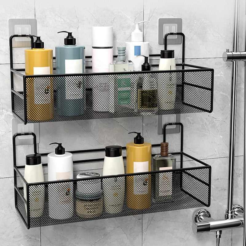 Wall-Mount Bathroom Shelf Shower Shampoo Rack 