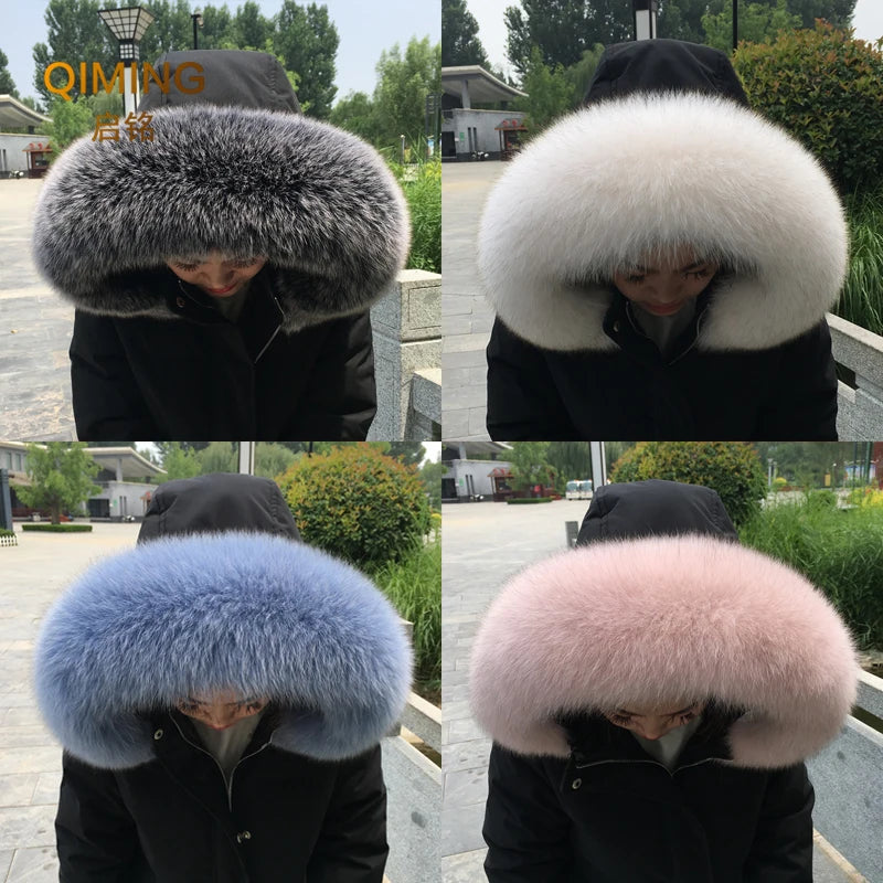 100% Natural Real Fox Fur Collar