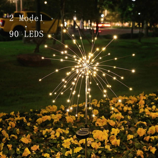 LED Solar Fireworks Light