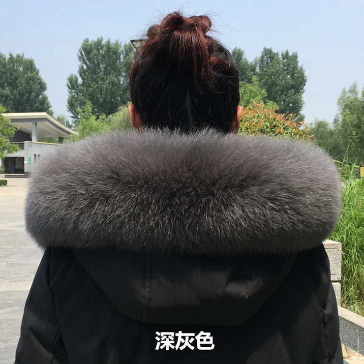 100% Natural Real Fox Fur Collar