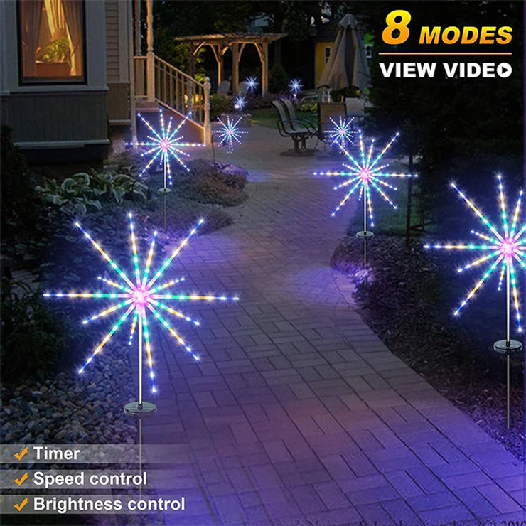 LED Solar Fireworks Light