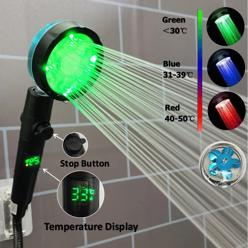 Digital Temperature Display Shower Head