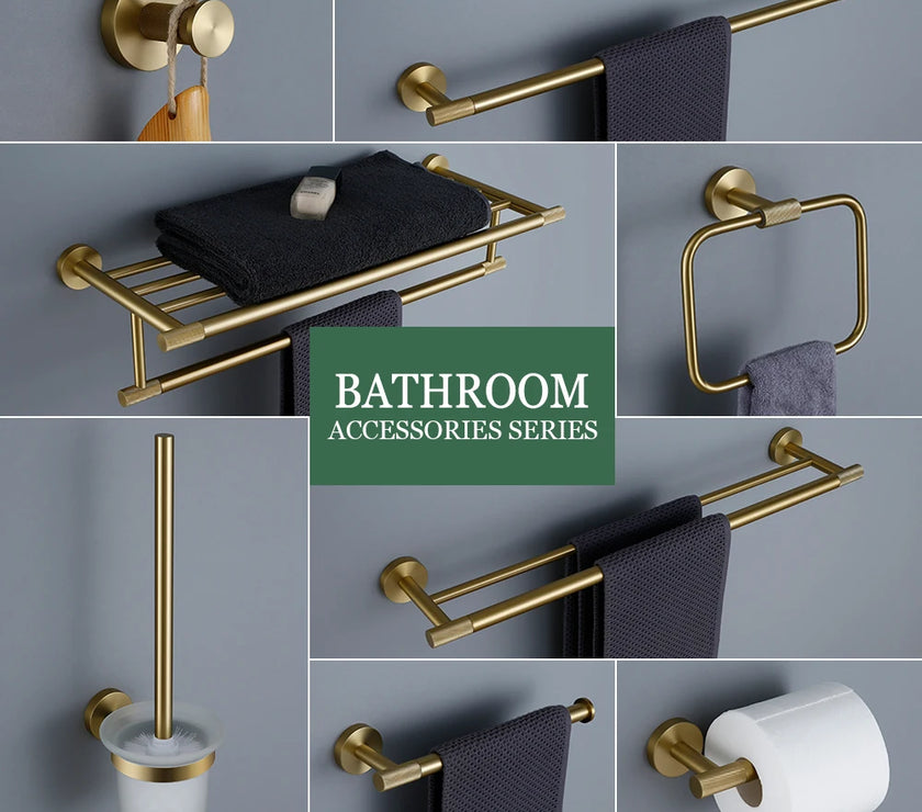 Brushed Gold Bathroom Accessories Towel Bar