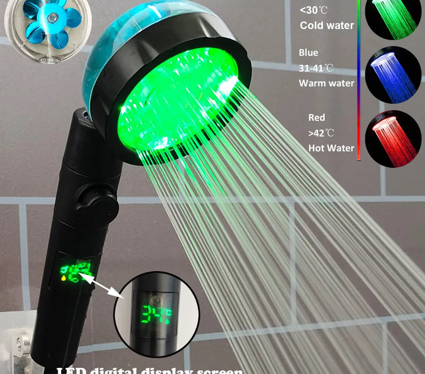 Digital Temperature Display Shower Head