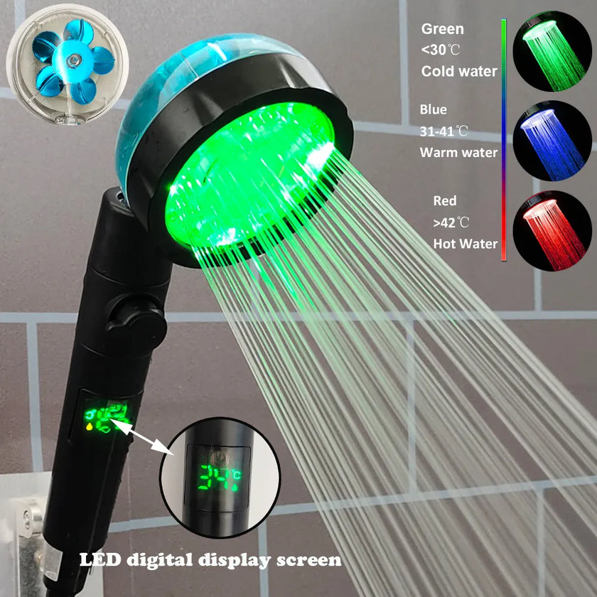 Digital Temperature Display Shower Head