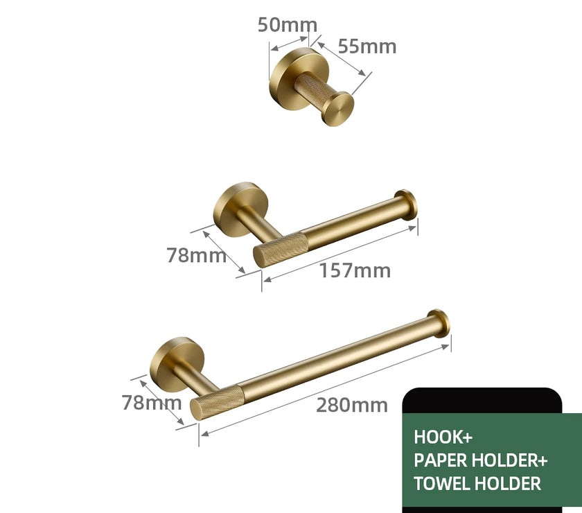 Brushed Gold Bathroom Accessories Towel Bar