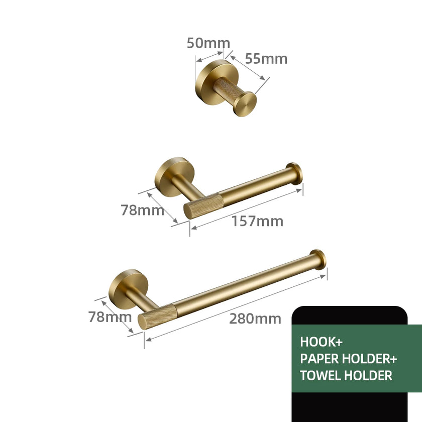 Brushed Gold Bathroom Accessories Towel Bar