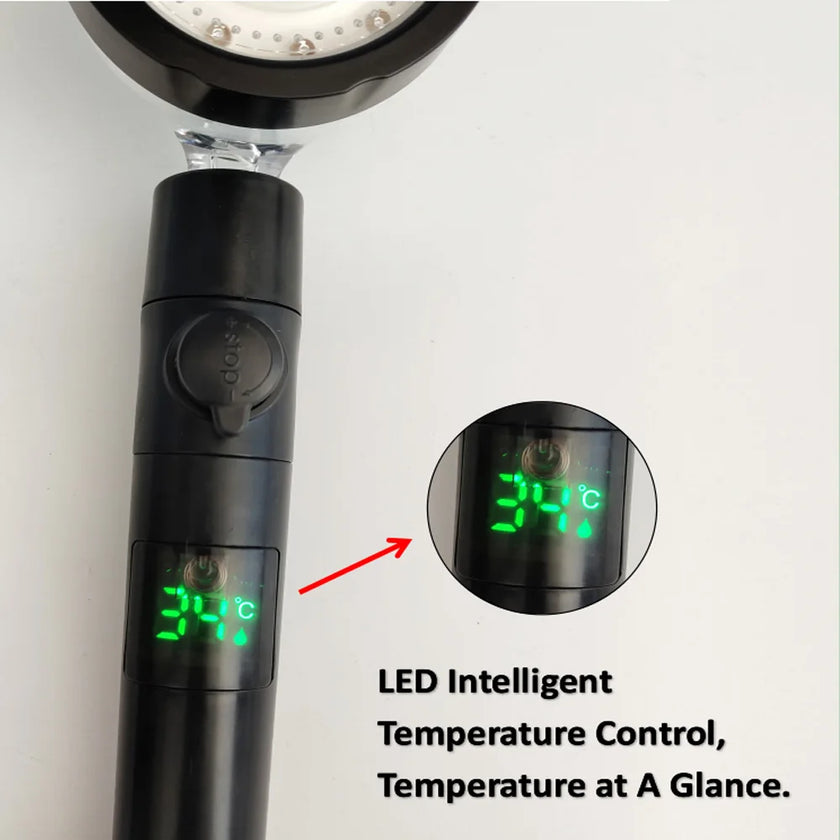 Digital Temperature Display Shower Head