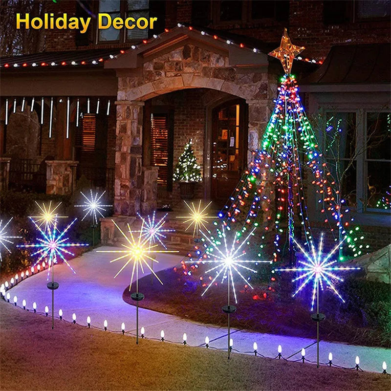 LED Solar Fireworks Light