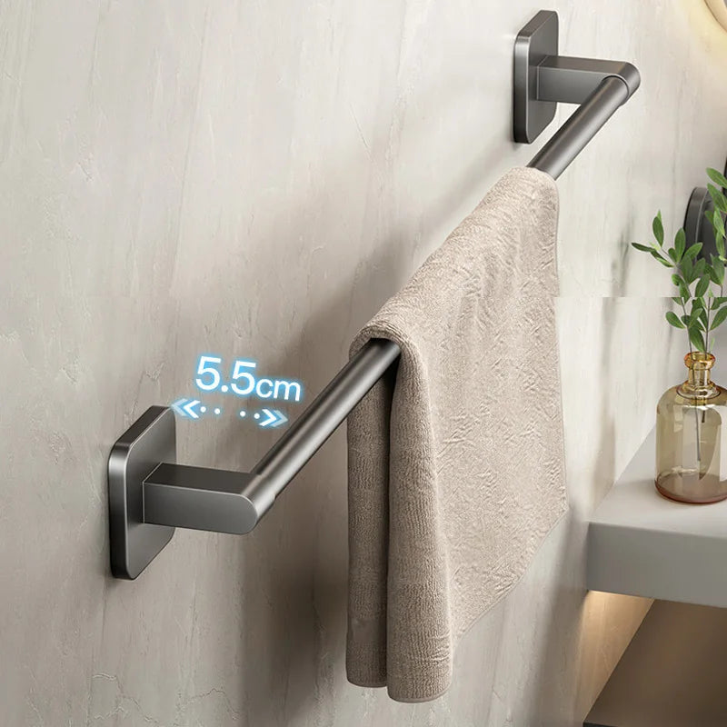 Bathroom Towel Holder Black without Drilling 