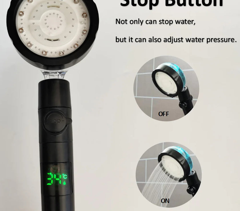 Digital Temperature Display Shower Head