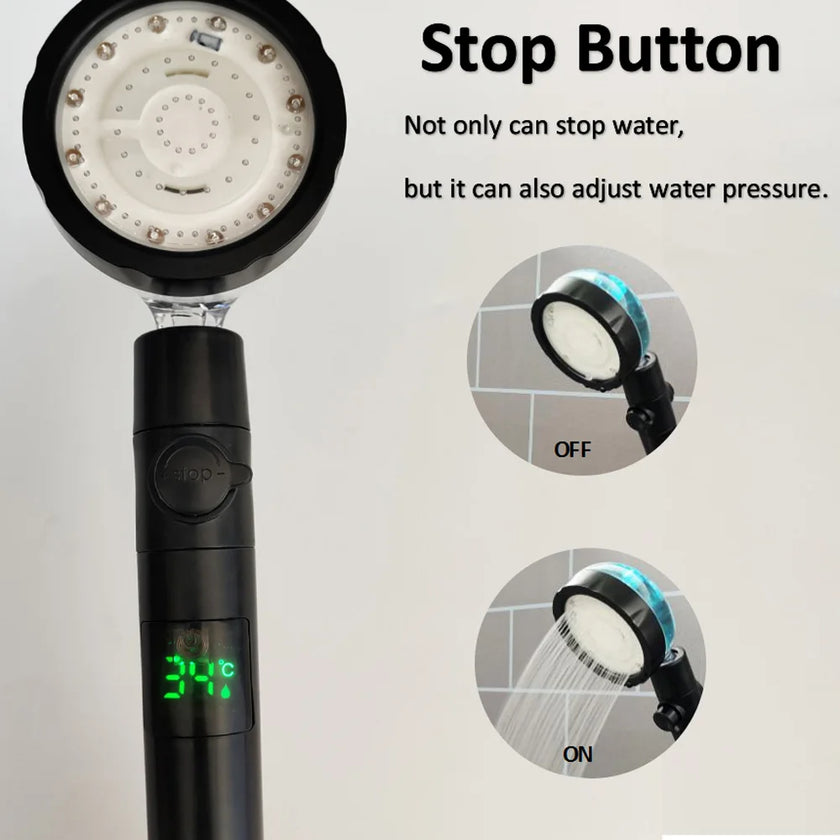 Digital Temperature Display Shower Head