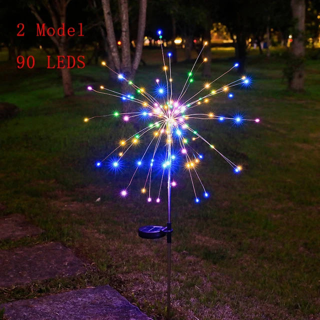 LED Solar Fireworks Light