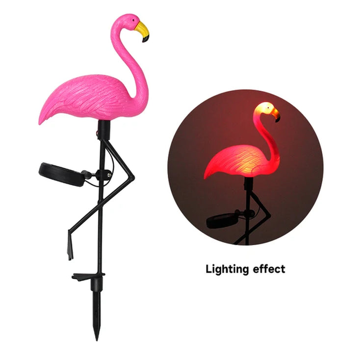 Solar Flamingo Light LED Outdoor Courtyard Lamp Garden Light Waterproof Stake Light Pathway Decor Solar Patio Ground Lantern