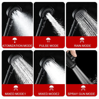 6 Mode Shower Head Adjustable High Pressure Water Saving Shower One-Key Stop Water Massage Eco Shower Kit Bathroom Accessories