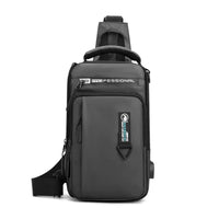 Men Nylon Crossbody Bag with USB Charging Port Multifunction Outdoor Travel Waterproof Daypack Male Casual Messenger Chest Bags